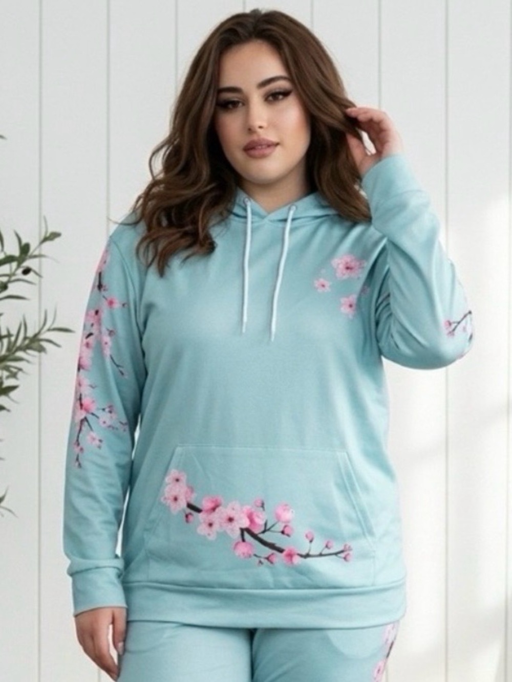 Women's Cherry Blossom Floral Hoodie Sweatshirt